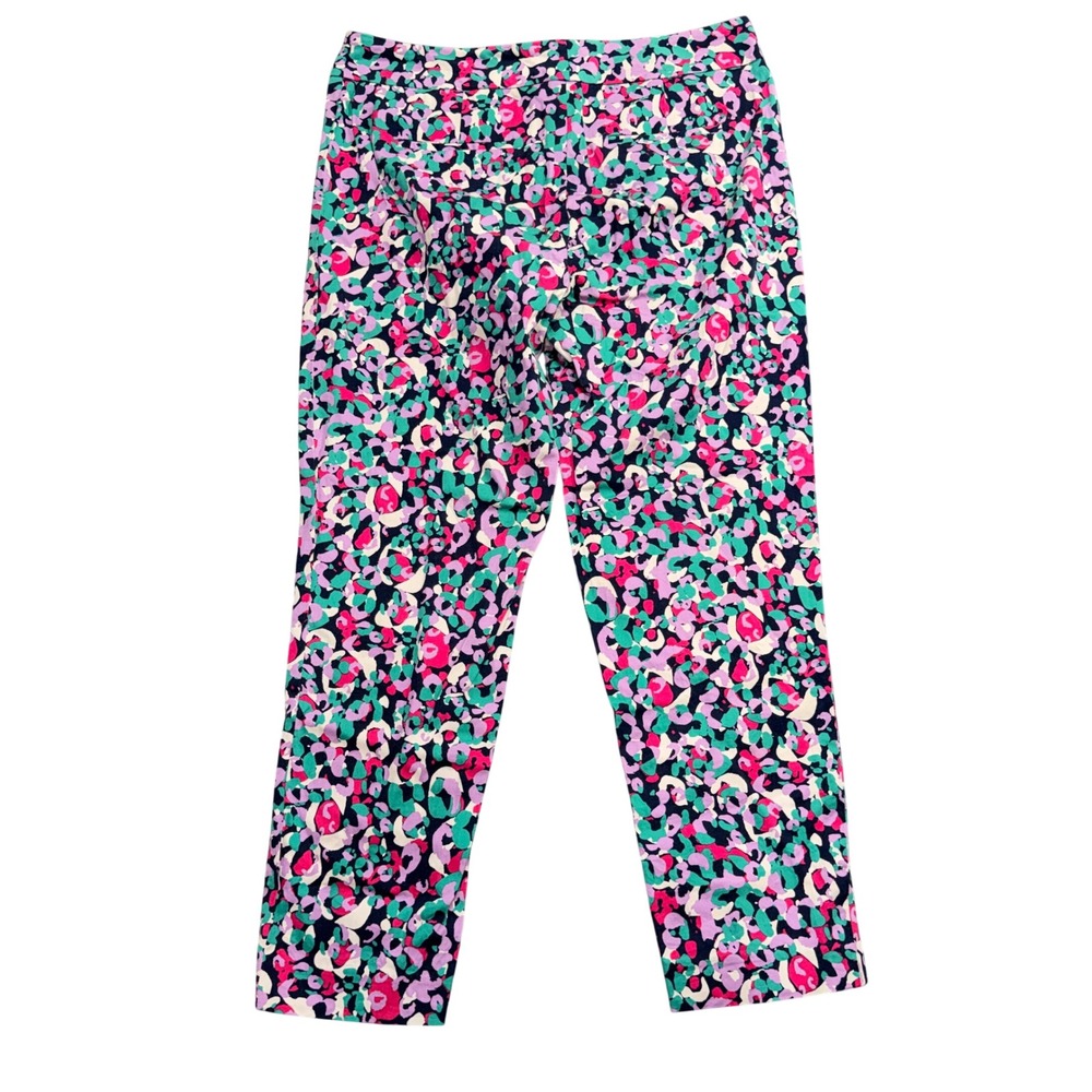 Pappagallo Womens Multi Color Abstract Print Cropped Straight Leg Pants Size 10 - Picture 4 of 8
